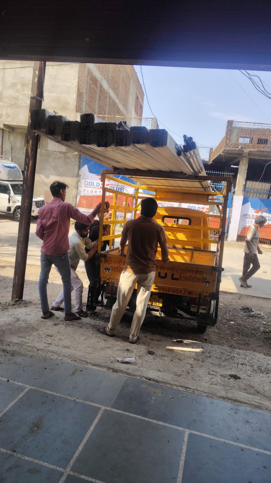 Glass sheets being delivered from our store