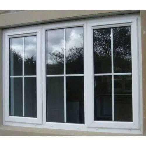 White uPVC casement windows with georgian bar design