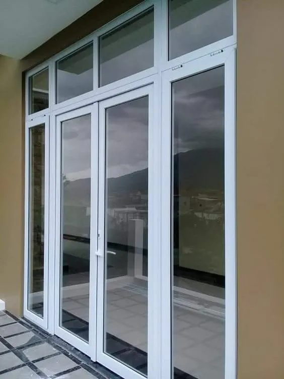 uPVC French doors with fanlight glazing